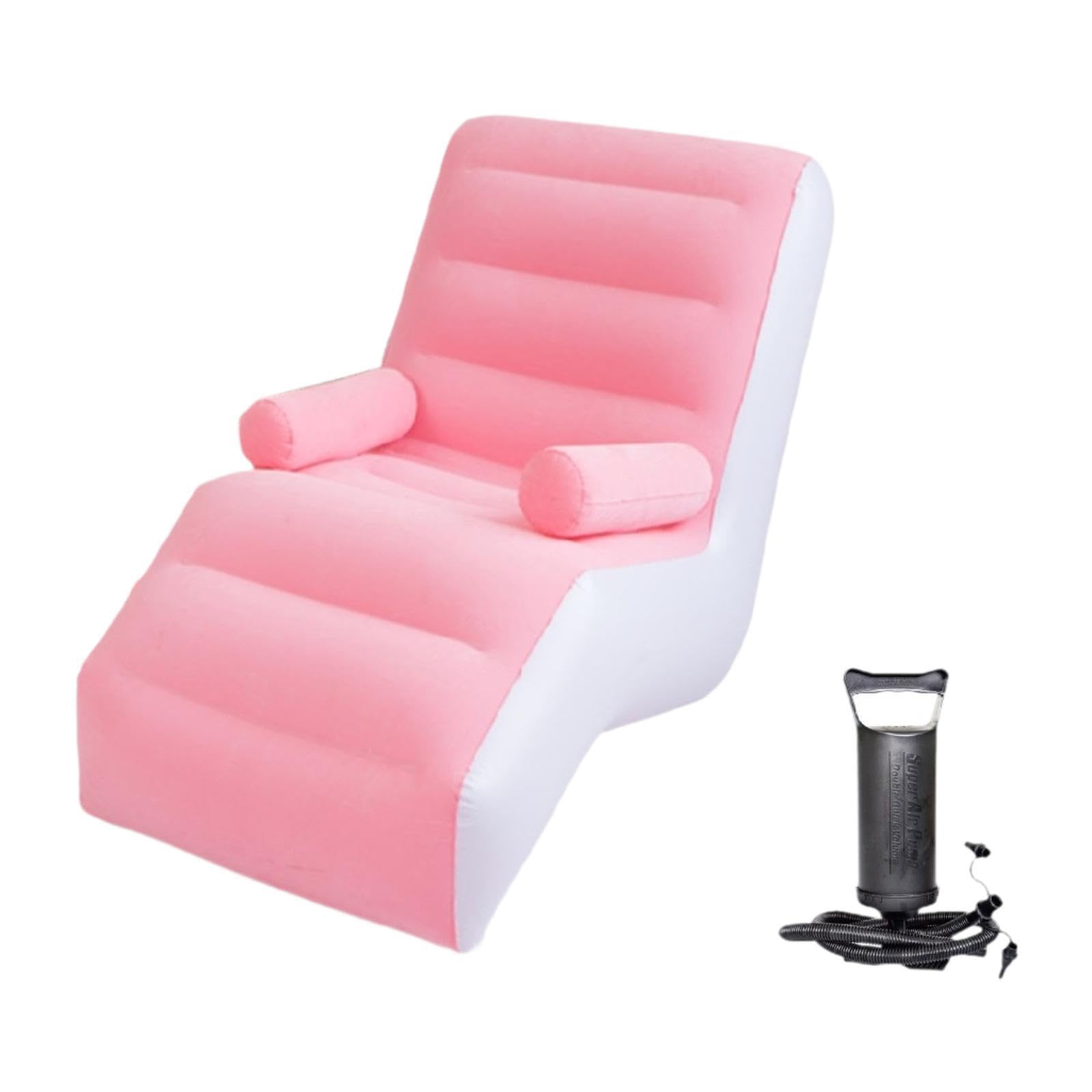 Lazy Sofa with Armrest Seating Inflatable Sofa Chair for Camping Travel Home PinkHome & Garden|Furniture|Bean Bags & Inflatables-image-45