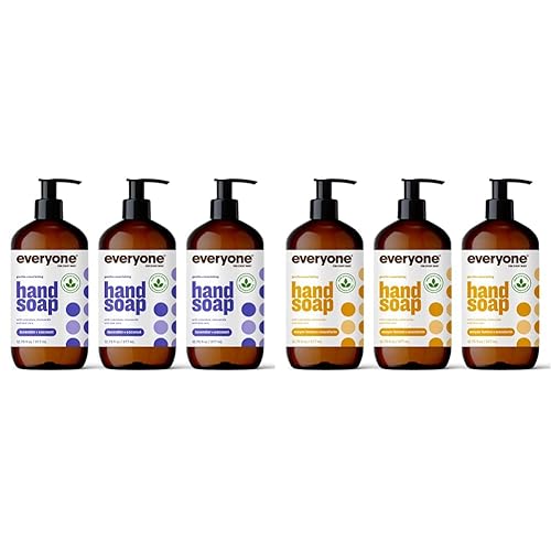 Everyone Jabón líquido para manos, 12.75 onzas (paquete de 3), lavanda y coco + limón Meyer y mandarina, limpiadores a base de plantas con aceites