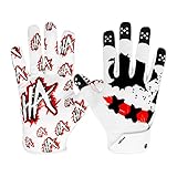 LISAAZ Football Gloves Skin fit Tight-Stylish Youth Football Gloves Tacky Football Gloves Men | Foot