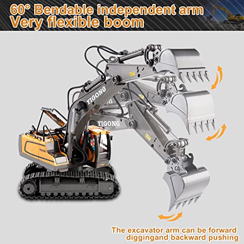 Image of Dwi Dowellin Remote Control Excavator Toys for Boys,Construction Rc Excavators for Kids Age 4-7 8 9 10 Year Old,Ideal Toys,Batteries Included