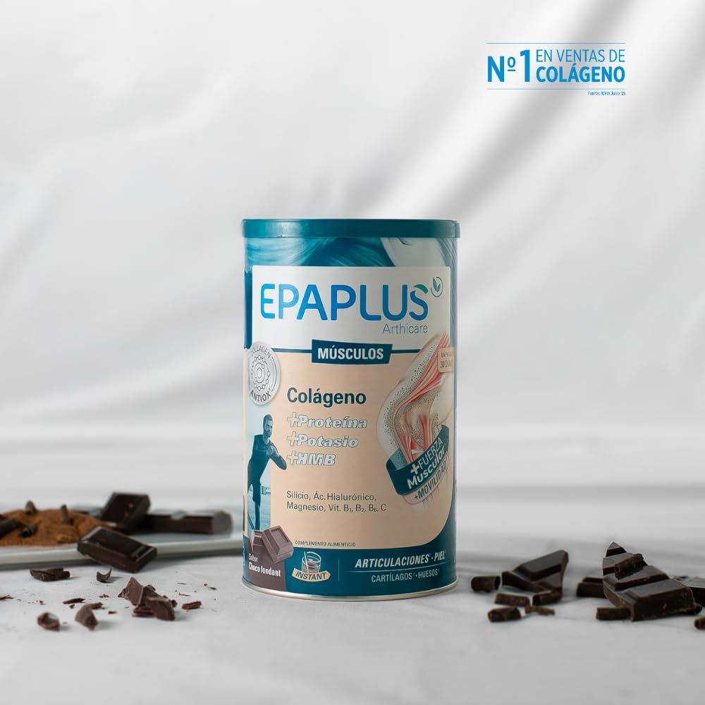 EPAPLUS Músculos – Colágeno en Polvo - Pack 2 Unidades de 504 gr para 60 días - Chocolate - Con Proteína, Potasio y HMB - 504 g