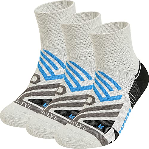 WANDER Athletic Ankle Socks Wicking Anti-Blister Lightweight Performance Running Socks for Men&Women with Cushion 3 Pairs
