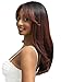 Janet Collection melt VEIL BANG HD 360 HUMAN HAIR BLEND PRIME UNIMIX Hand-Tied 13X6 Frontal with HD 360 Glueless Transparent Lace BATA Wig (COLOR #DR CARAMEL)
