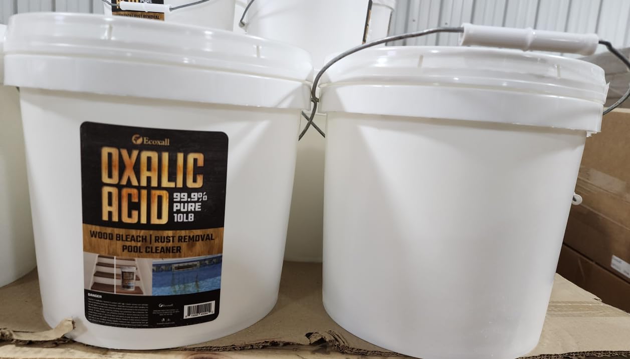 Ecoxall Oxalic Acid Fine Powder, 99% Pure, Multi-Surface Rust and Water Stain Remover, Wood Bleach and Brightener for Decks, Hardwood Floors, Furniture, 10.1 lbs (160 oz), Pack of 1