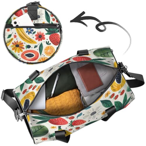 Fruits Oranges Papaya Travel Gym Bag Waterproof Sport Dance Bag for Women Men Portable Gymnastics Duffel Bags Canvas Tote Carry on Handbag for Workout Overnight Weekender2