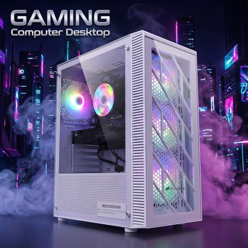 Image of STGAubron Gaming PC Desktop Computer, 8th Gen Intel Core i7 up to 4.1G, GeForce GTX 1660S 6G, 16GB DDR4, 1T SSD, WiFi 6 & BT 5.2, RGB Fan x4, Windows 11 Home