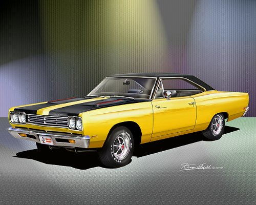 Amazon.com: 1969 PLYMOUTH ROAD RUNNER Lemon Twist yellow vinyl-top