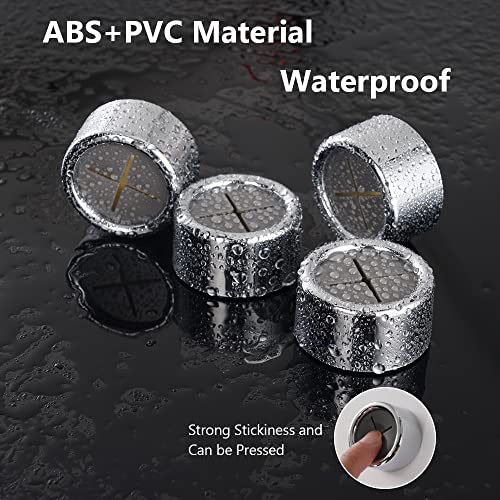 Foto von flintronic Geschirrtuchhalter, 4 Stück Handtuchhalter im Set, ABS Handtuchhaken Runden Handtuchklemme, für Bad, Küche und Haushal,Selbstklebender - Silber