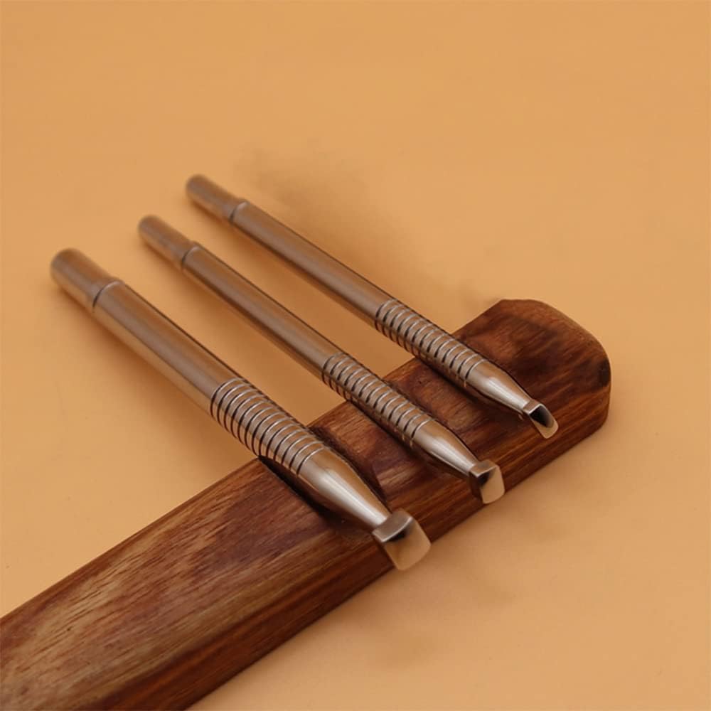 Singring Leather Stamping Tool Beveling Set 3Pcs Smooth Beveler Stamps Stainless Steel Carving DIY LeatherCrafts Kit