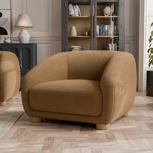 Sillón moderno con reposabrazos inclinados marrón