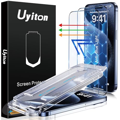 Uyiton iPhone 15 Pro Maxp ڂ̕ی XN[veN^[ [ȒPtBbg] [u[Cgh~] [ouUh~ ˖h~ tJo[ [P[Xth[] 9HKXXN[Jo[ [2pbN]