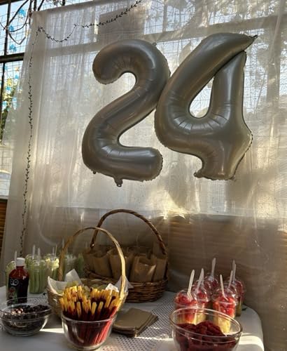 Image of 40 Inch Cream Number 4 Balloon Beige Boho Neutral Party Decoration