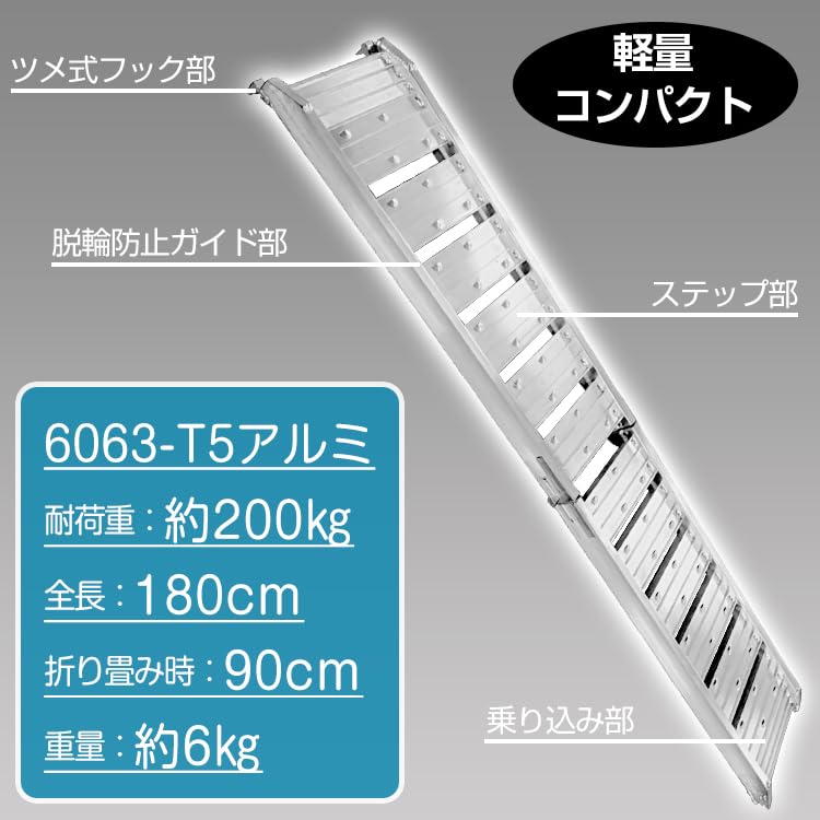 折りたたみ式アルミラダー レール180cm耐荷重200kg Amazon.co.jp: Ruedamann ラダーレール 長さ180cm 耐荷重300kg バイク