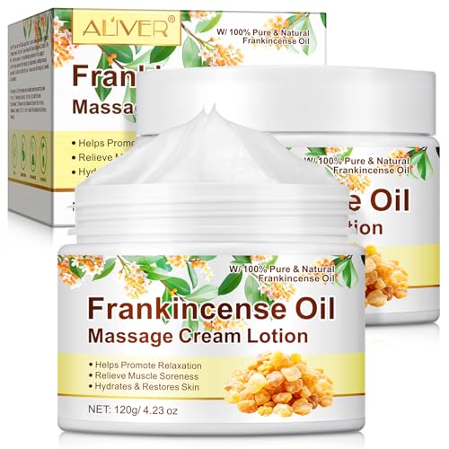 Crema de masaje con aceite de incienso puro - 120 g | Hidratante y relajante para la piel y los músculos | Fórmula natural con vitamina E y ceramidas | Vegana, sin parabenos