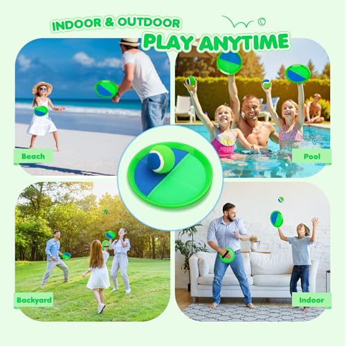 TEILLNET Toss and Catch Ball Set Upgraded - Kids Toys Outdoor Games Baseball Training - Sturdy & Water-Resistant for Beach Pool Yard - Classic Gift for Family Boys Girls 3 4 5 6 7 8 9 10 11 12+ Years - Image 5