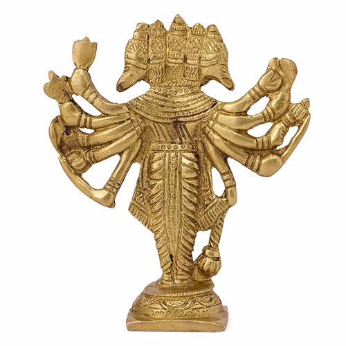 Estatua de Latón Lord Hanuman Cinco Caras Decoración Hogar miniatura 2
