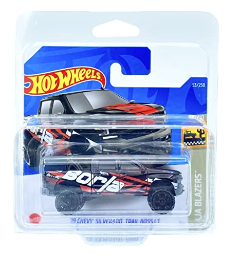 Hot Wheels '19 Chevy Silverado Trail Boss LT (Black, Borla) 7/10 Baja Blazers 2022