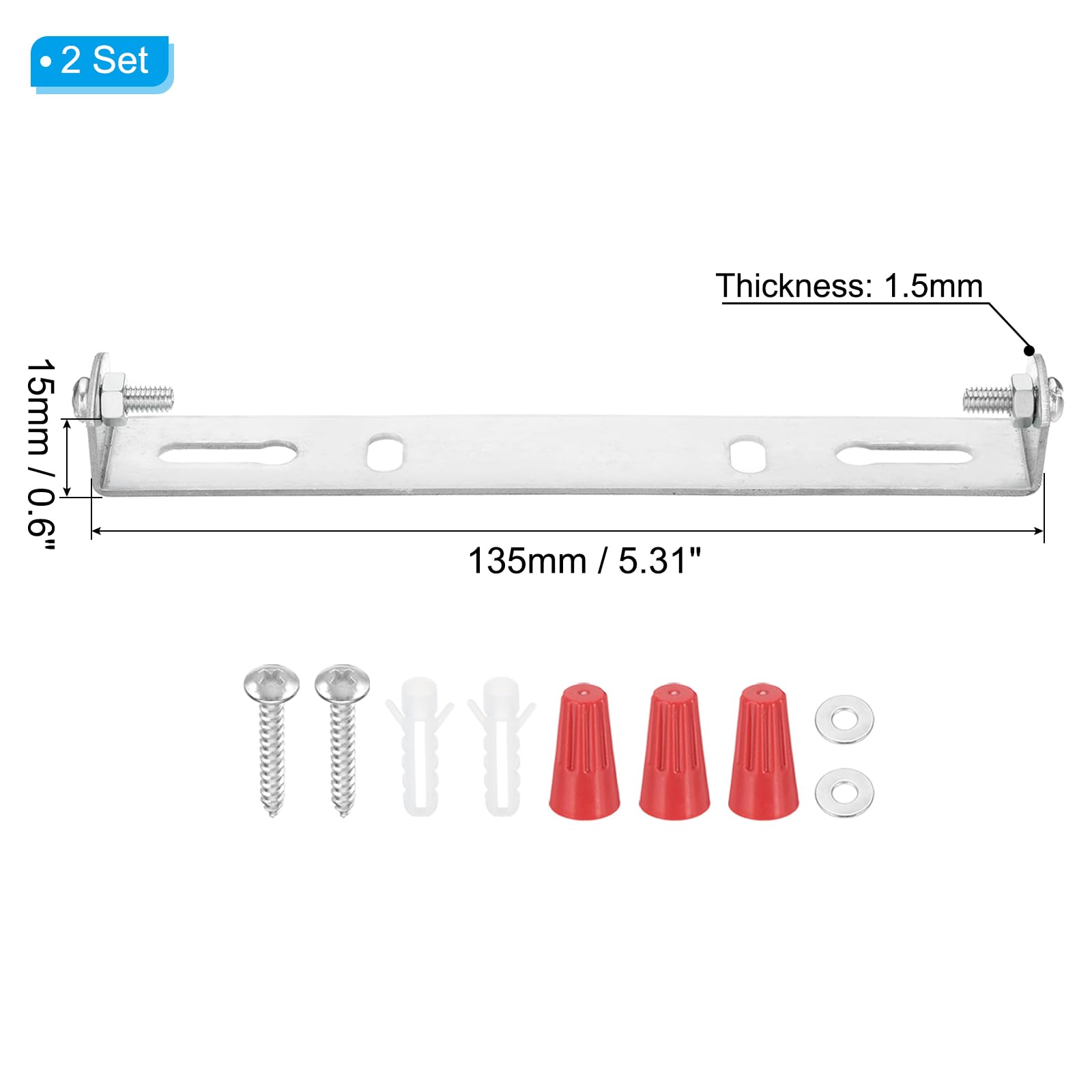 PATIKIL 135mm (5.3") Universal Light Fixture Mounting Bracket Kit - Image 2