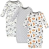 Hudson Baby Unisex Baby Cotton Gowns, Unisex Moose, Preemie/Newborn