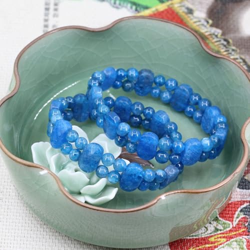 Keleny Natural Gemstones Oval Faceted Beads Handmade Healing Charm Reiki Stretch Bracelets for Women 7 Inch3