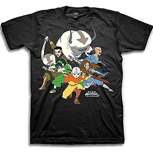 AVATAR The Last Airbender Shirt - Mens The Last Airbender Aang Short Sleeve Tee (Black, Medium)