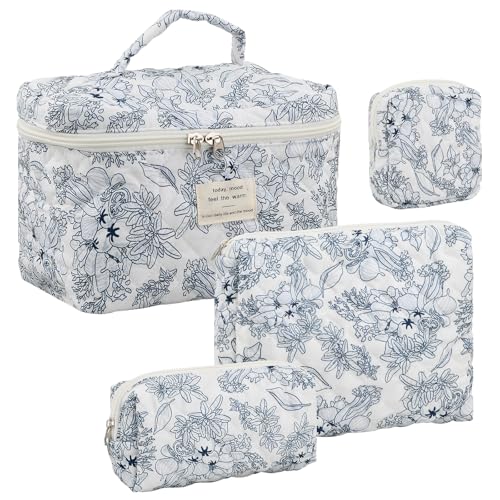 Juego de 4 Neceser Mujer con Estampado de Flores,...