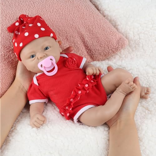 IVITA Poupée reborn en silicone - Bouche ouverte - Poupée nouveau-né - Gémeaux - Poupée souple - Peut manger des tétines - Fille