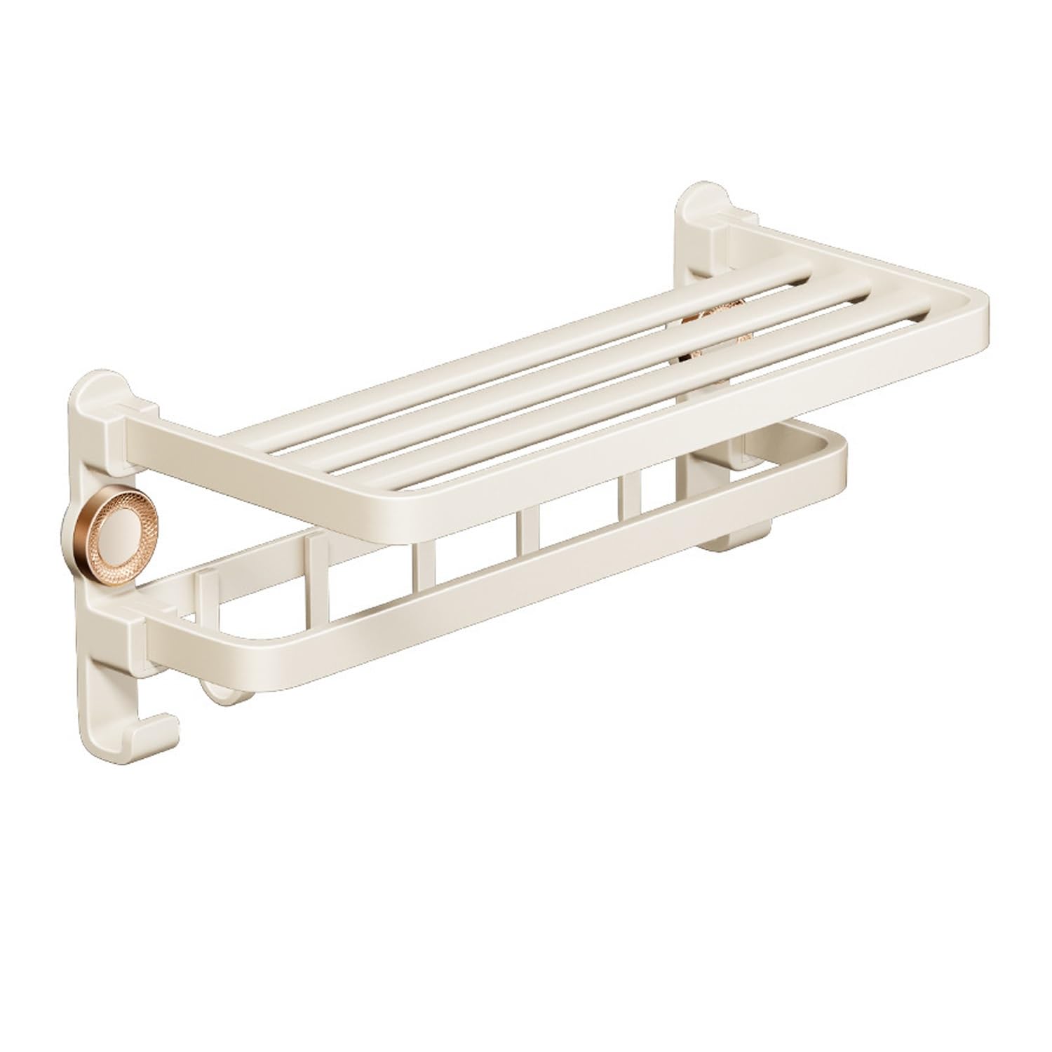 LMYSXAOZ Aluminum Alloy Towel Rack Foldable Holders Suction Cup Rails No Drill Bar Storage Organizer For Bathroom & Lavatory(50CM/19.7IN)