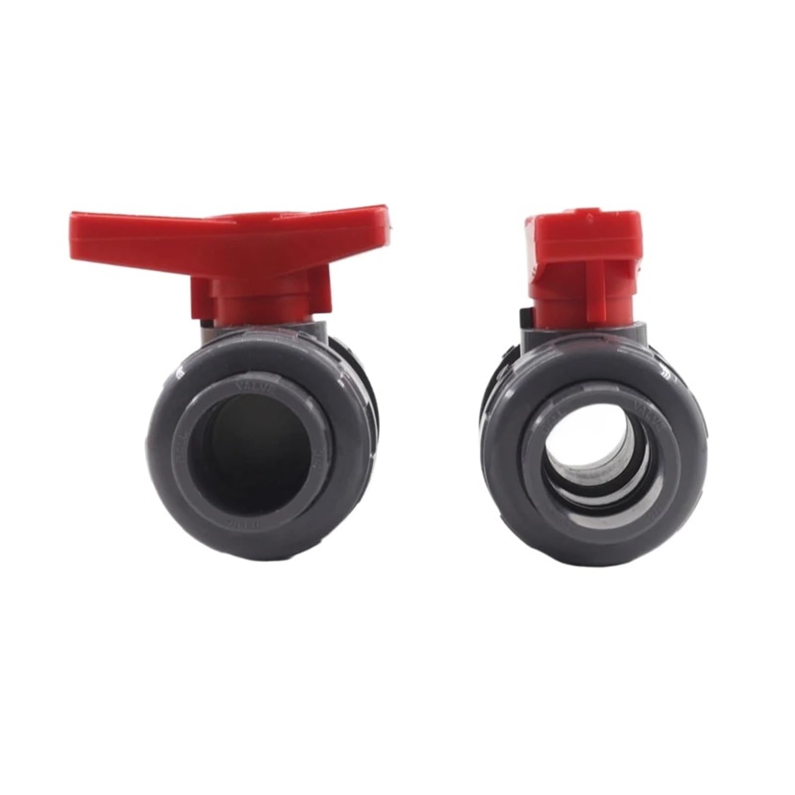 Zawór kulowy PVC z gwintowanym zamknięciem, Rura PCV Kula Biała/Szara 20-110mm 1,2,5 szt. Nawadnianie ogrodu Akwarium Złącze rurowe(Inner Dia 32mm,2pcs)