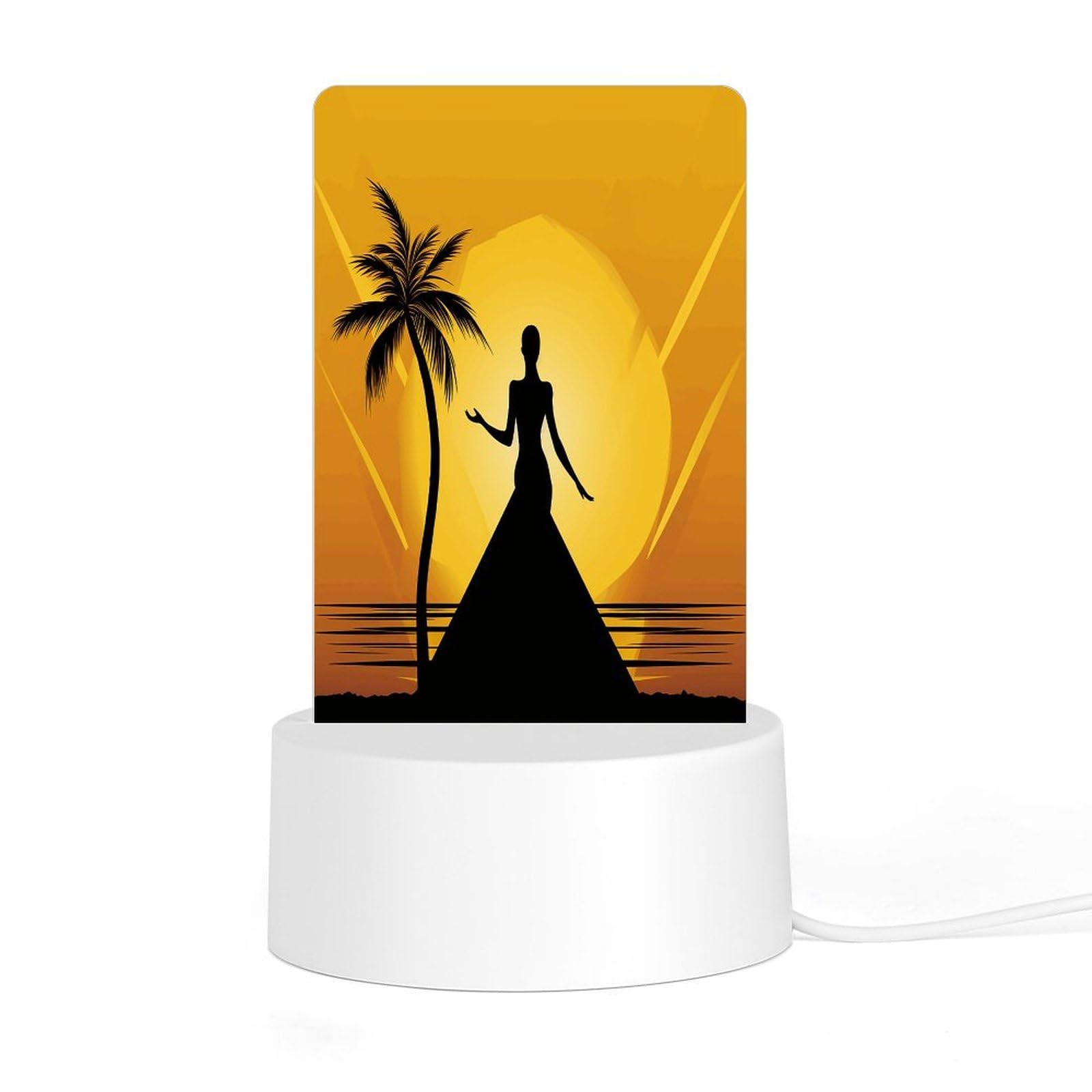 Adfgyerh Style Silhouette Of A Woman Night Light Acrylic Material Easy Installation, Home Decor Usb Interface Power Supply, Lamp For Restaurant Bar Cafe Room Decor