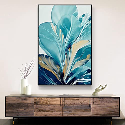 Peinture murale fleur grande feuille art abstrait décoration maison 60x80