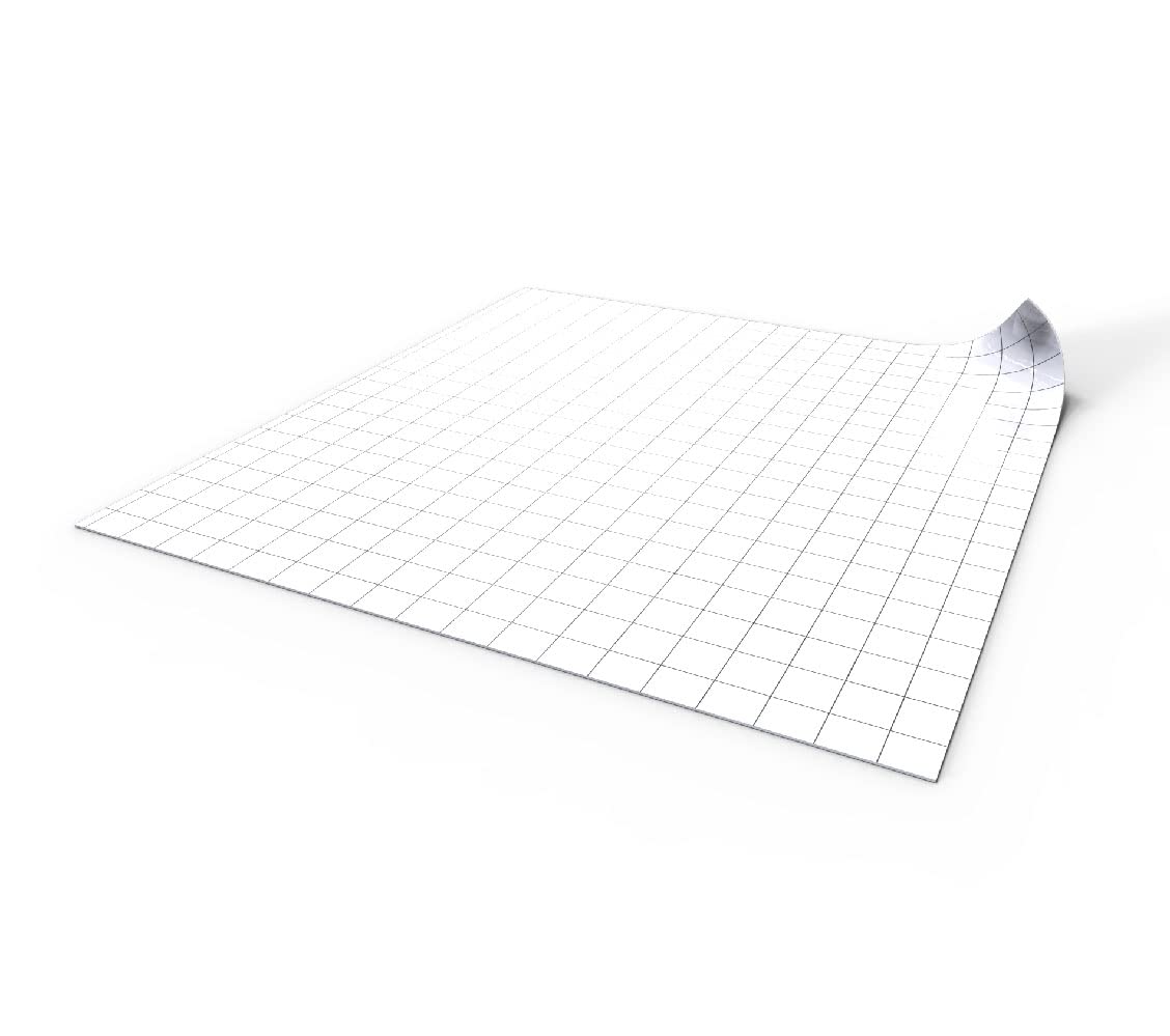 Dry Erase Role Play Mat 50 x 50 cm with Square Grid - Dry Erase Combat Mat for Role Play, Dungeons and Dragons (D&D), Pathfinder - White