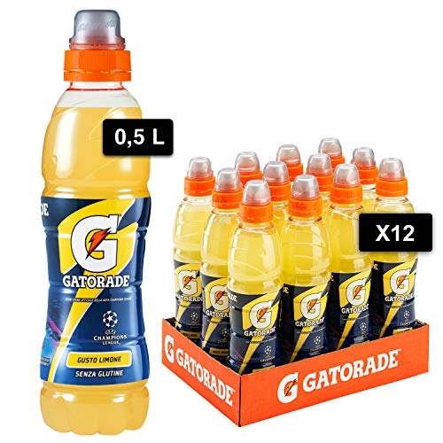 Gatorade, Sport Drink, Bevanda sportiva non Gassata Gusto Limone, Aiuta il Reintegro dei Sali Minerali Persi, Formato da 12x500 ml