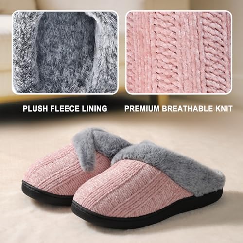 Image of Slippers for Women Fuzzy House Slip on Indoor Outdoor Bedroom Home Shoes