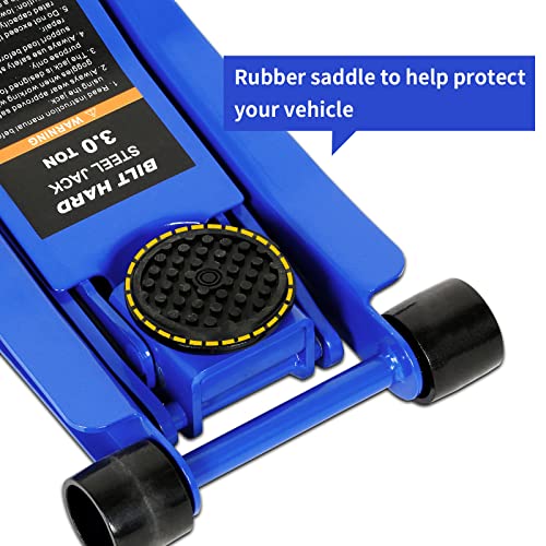 Bilt Hard Hydraulic Trolley Floor Jack And Jack Stand Combo Set, Heavy Duty Low Profile Floor Jack Of 3 Ton (6000 Lb Capacity) With 2 Jack Stands Of 3 Ton (6000 Lb Capacity) #TOP5