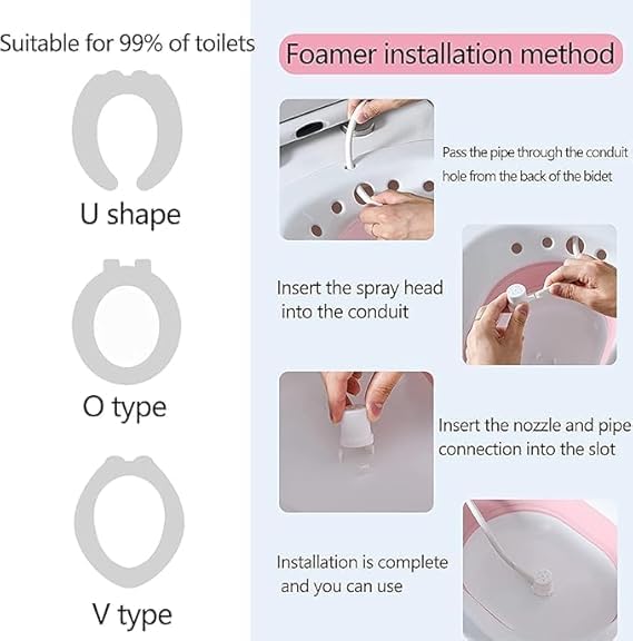cartxomy Sitz Bath Toilet Seat with Flusher | Folding Sitz Bath Tub for Pregnant Women | Postpartum Care, Hemorrhoids Recovery, Vaginal | Anal Inflammation Treatment -Portable Perineal Soaking Basin 2