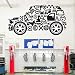 Voiture Service Réparation Fenêtre Wall Sticker Lavage De Voiture Service De Réparation Outil Clé Station De Réparation Decal Vinyle Mural A9 80x42cm