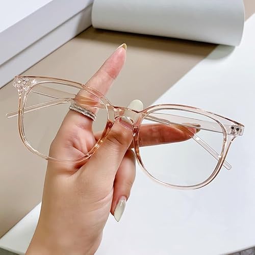 Parwana Women's Tea Clear Vision Computer Readers Hd Reading Glasses Anti Blue Light Flat Light Mirror Eyeglasses For /Men (Color : Size : +0.00)