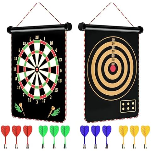 Magnetic Dart Board Games for Kids with 12 Darts Outdoor Toys for Boys Age 8-13 Cool Stuff for Boys Gifts Ideas for Teenage Boys Girls Age 8 9 10 11 12 13 14 15 16 Game Room Decor Cover