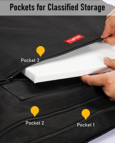 Nicpro Light Weight Art Portfolio Bag, 20X26 Black Art Canvas Portfolio Case With Detachable Shoulder Strap, Leather Corners, Carrying Storage Case For Artwork, Poster, Sketching, And Drawing #TOP2