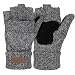 Bodvera Thermal Insulation Fingerless Texting Gloves Unisex Winter Warm Knitted Convertible Mittens with Flap Cover LG