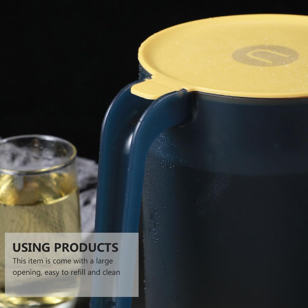 Plastic Water Pitcher with Lid Cold Water Kettle for Kitchen Dining Parties and Picnics Large Opening for Easy Refilling and Cleaning Handle for Easy Carrying 5.31 X 5.31 X 7.08 in