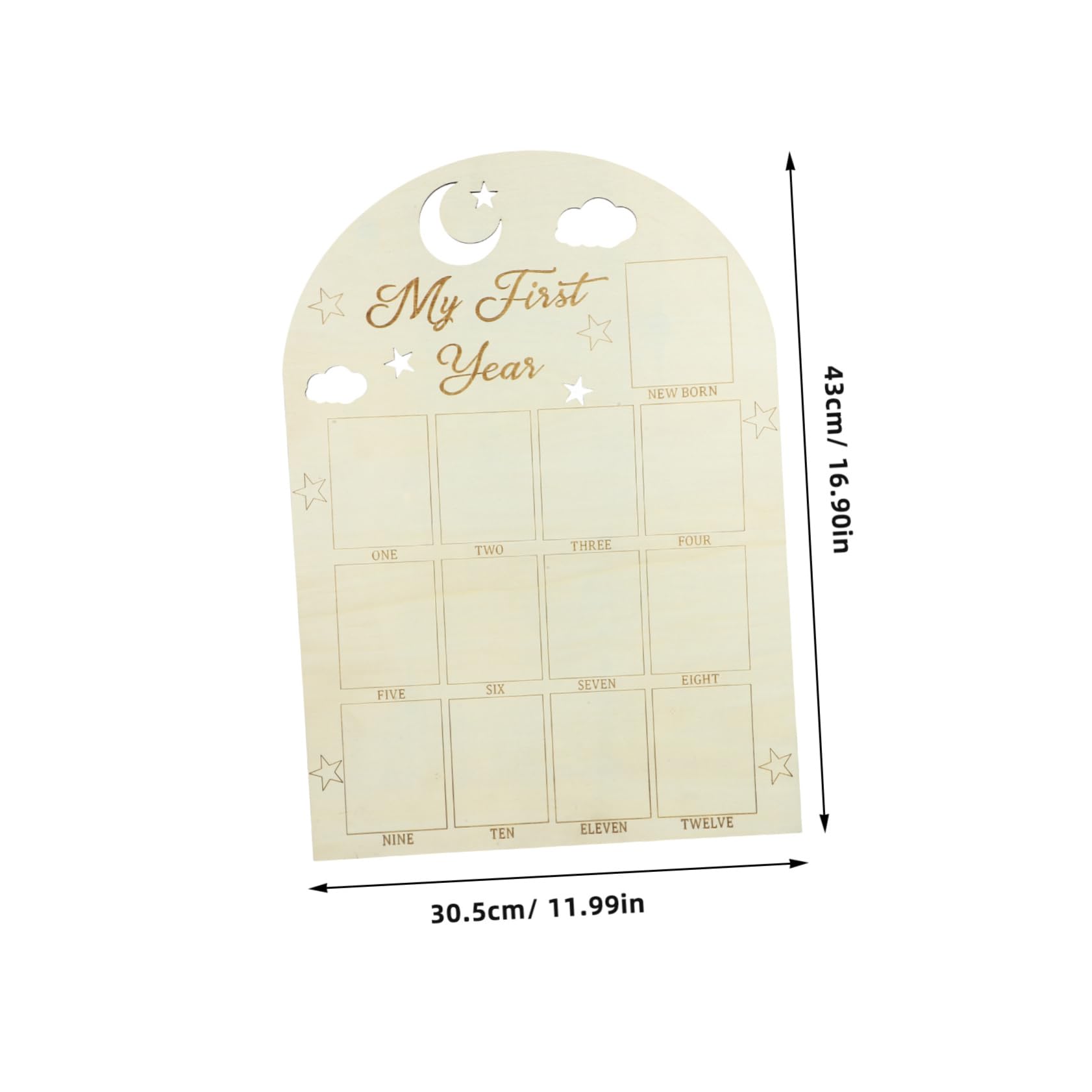 ERINGOGO Photo Frame First Year Keepsake Board for Newborns Easy to Use Capture Months of Precious Memories