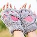 CHENSHUAI Guantes de Invierno Moda Femenina para Damas Calentador de Brazo de muñeca Teclado de Punto Manopla Larga sin Dedos, Gris, Talla única