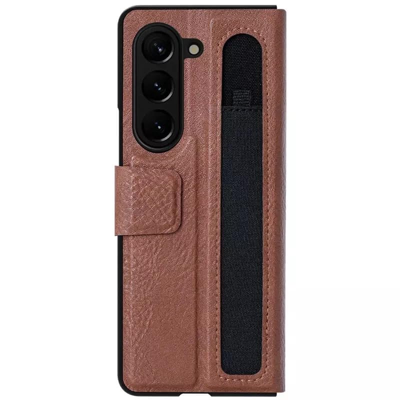 Nillkin Aoge Leather Cover case for Samsung Galaxy Z Fold5 (Fold 5 5G) Brown.