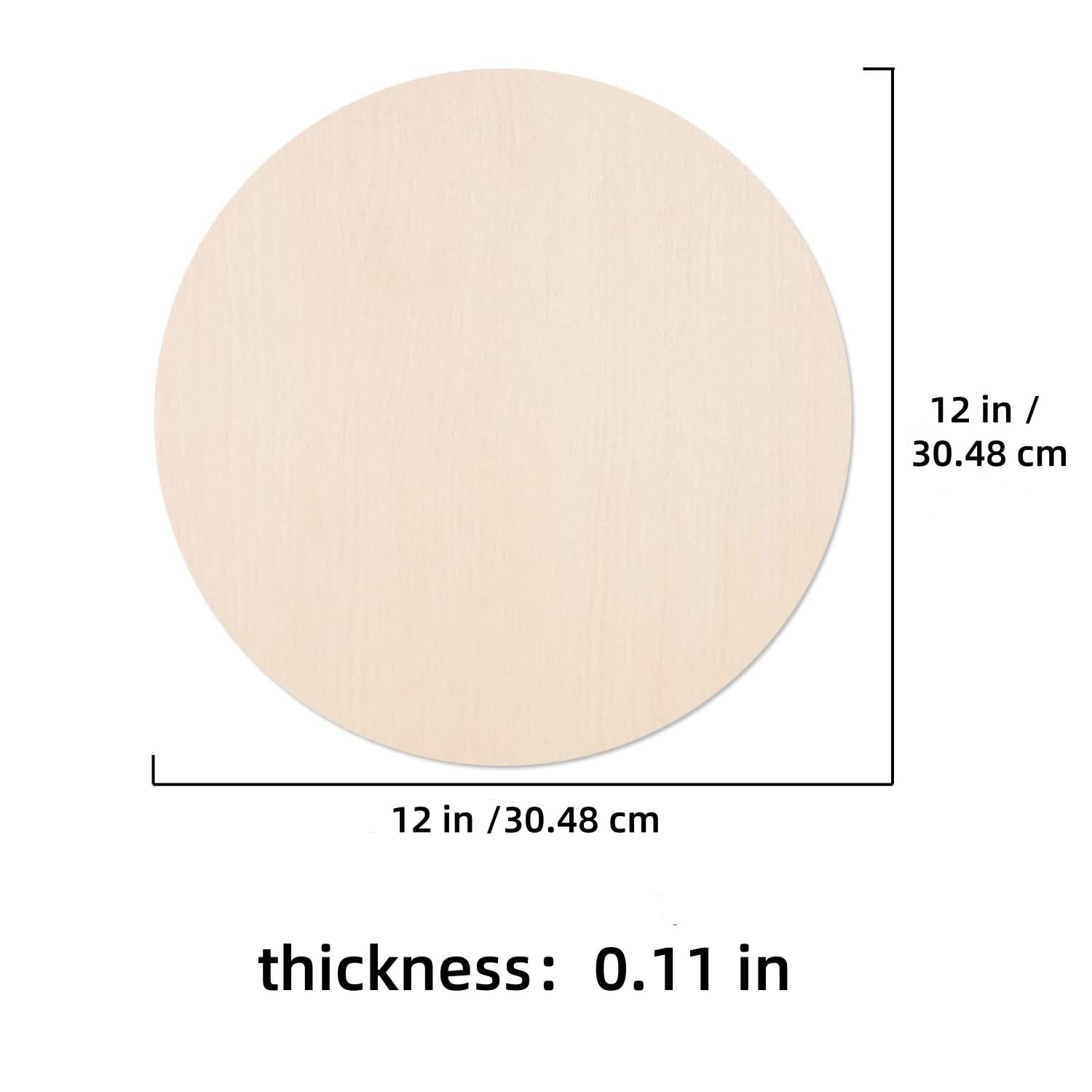 Cerchi in legno non finiti, 10 pezzi, 30,5 cm, uniformi, in legno, per lavori fai da te, ganci per porta, cartelli, legno, pittura, decorazioni natalizie