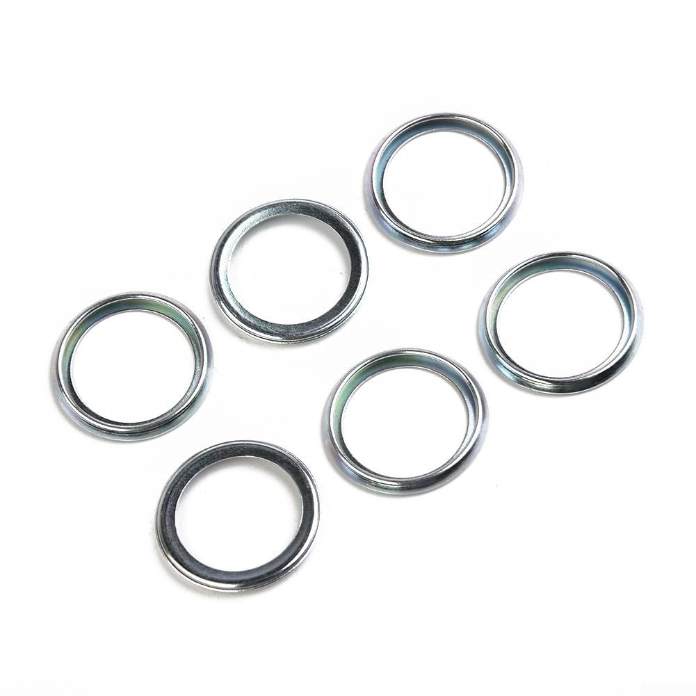 Engine Oil Pan Gasket Set – 6pcs Stainless Steel Crush Washers, 16mm ID / 21mm OD, OEM Replacement for CrossTrek (2011–2018), For Forester, For Impreza, For WRX,