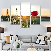 SIGNWIN 5 Panel Canvas Wall Art Flora Snapshot for Home Decorations Ready to Hang - 60