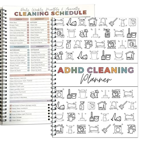 Adhd Cleaning Planner,Household Cleaning Planner, Daily, Weekly And Monthly House