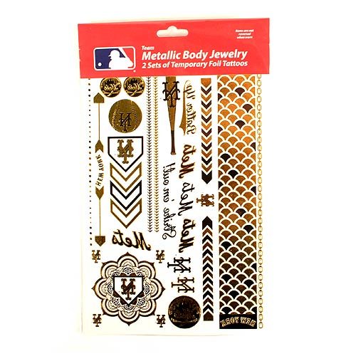 Littlearth New York Metallic Body Jewelry Temporary Foil Tattoos, 2 Sheets